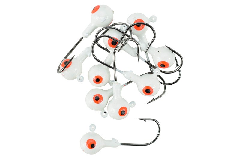 LAST CAST TACKLE 1/4-1oz White Ball Jig Heads - 10 Pack - 5 Sizes to Choose from (.375-3/8oz) - Image 1